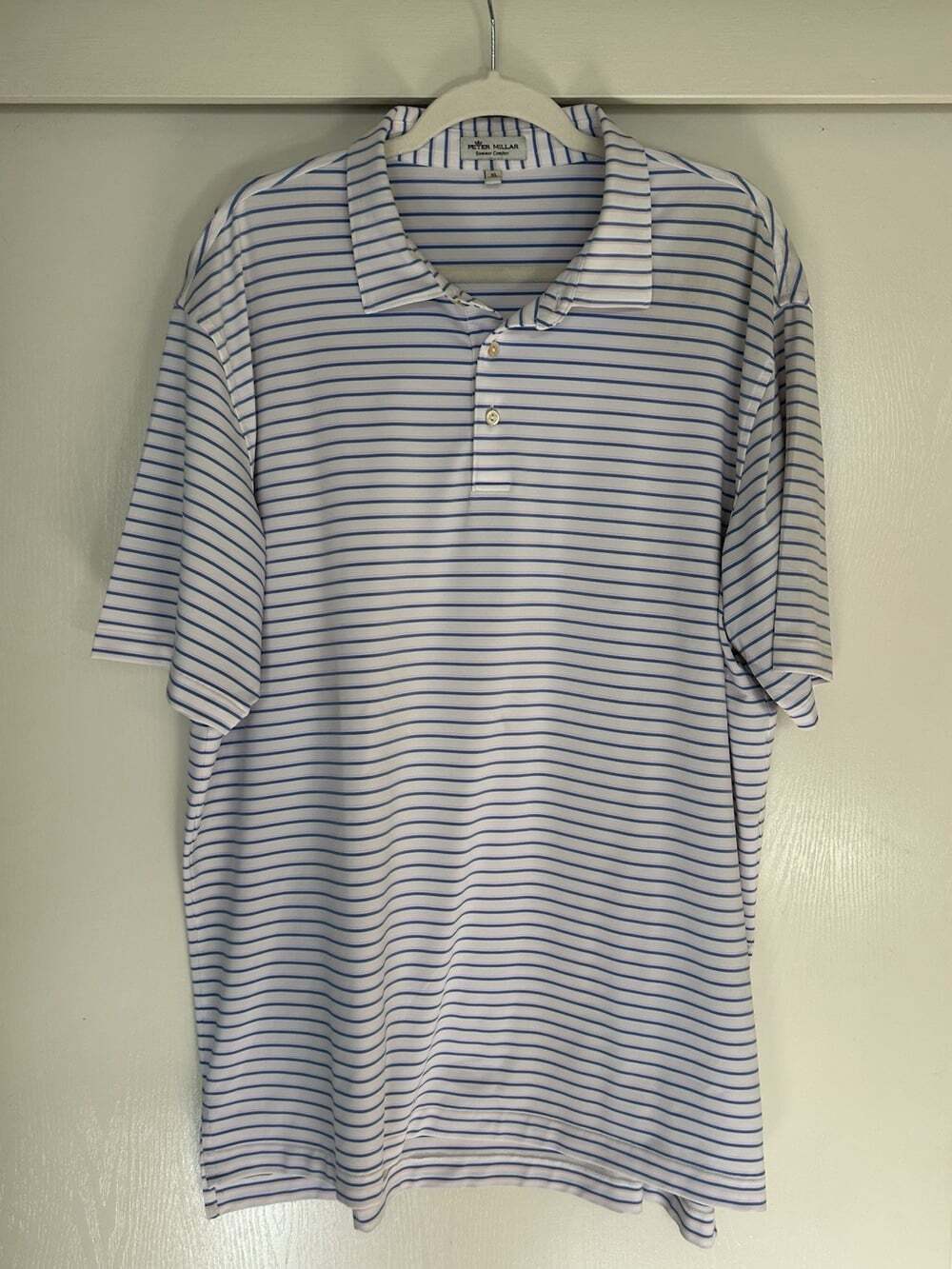 Peter Millar Men's Striped Golf Polo Shirt Size XL 100% Cotton Summer Comfort